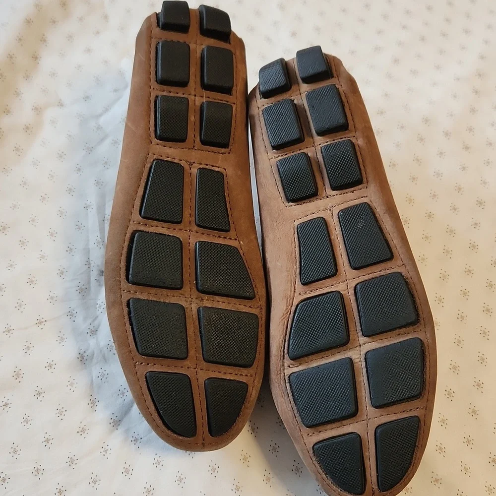 BLACK By Saks Fifth Avenue Tan Leather Driving Loafers Size 7.5 B